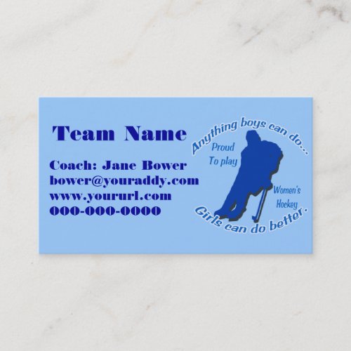 Women's Hockey Business Card