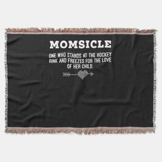 Womens Hockey Mom Momsicle Definition T-Shirt Throw Blanket (Front)