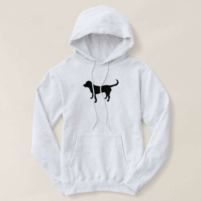 Women's hooded sweatshirt black lab silhouette (Design Front)