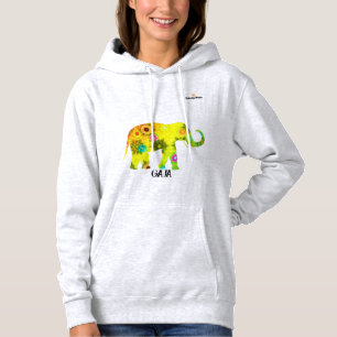 Women's Hooded Sweatshirt With Yellow Elephant