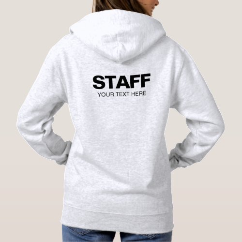 Womens Hoodies Ash Grey Staff Crew Add Text Logo