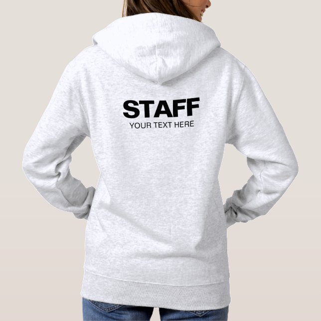 Womens Hoodies Ash Grey Staff Crew Add Text Logo (Back)
