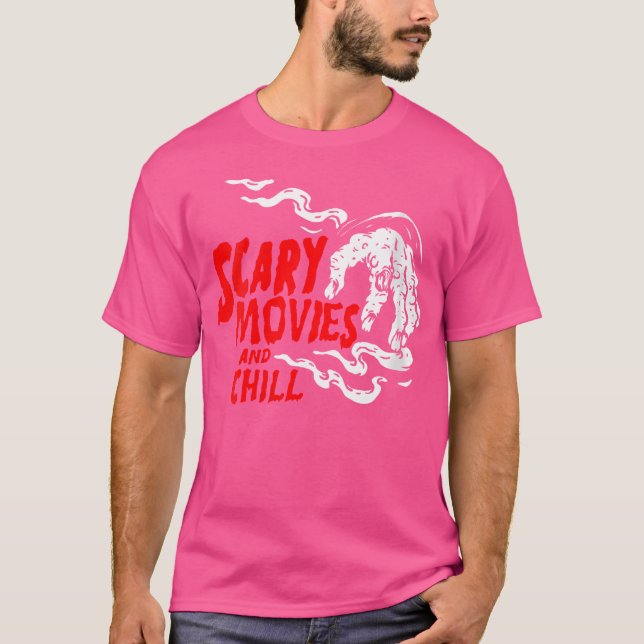 Womens Horror Art -Scary Movies And Chill - Psycho T-Shirt (Front)