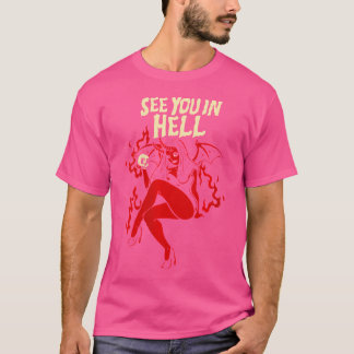 Womens Horror Art - Sexy Goth Girl Succubus - Psyc T-Shirt