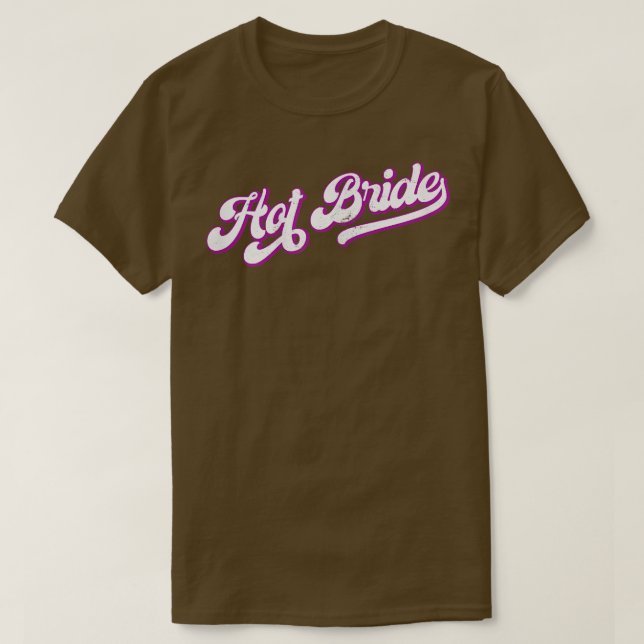 Womens Hot Bride - Stylish Retro 12 Matching Bache T-Shirt (Design Front)