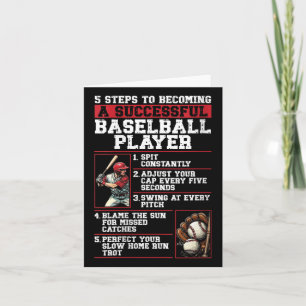 Womens How To Be A Baseball Player In 5 Easy Steps Card