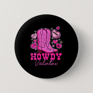 Womens Howdy Valentine _ Cute Pink Cowboy Boots We Button