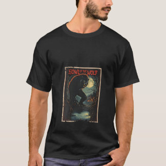 Womens Howl of The Wolf Werewolf Vintage Horror Mo T-Shirt