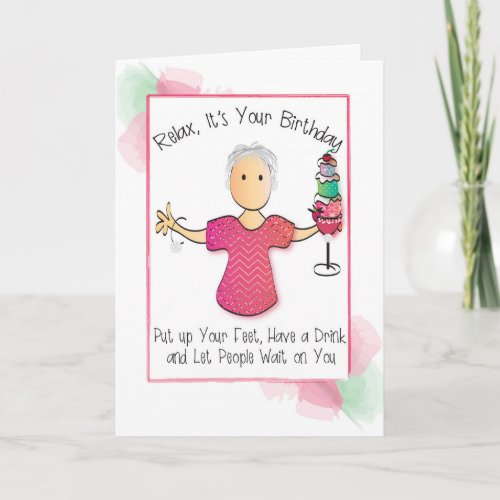 Womens Humorous Yet Classy Personalized Birthday  Card