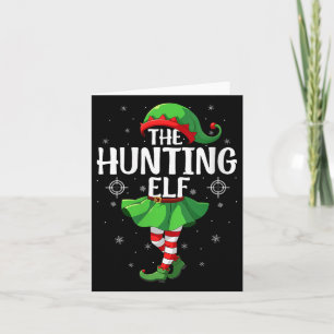 Womens Hunting Elf Christmas Girls Women Elf Squad Card
