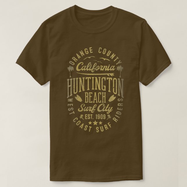 Womens Huntington Beach Surf City Orange County Ca T-Shirt (Design Front)