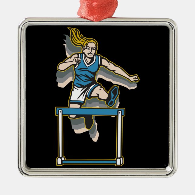 Women's Hurdles Metal Ornament (Front)