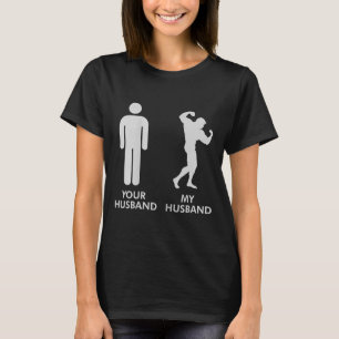 Womens husband husband gym bodybuilding funny tee