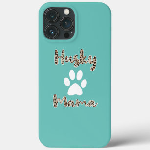 Womens Husky Mama Leopard Style Husky Mom  iPhone 13 Pro Max Case
