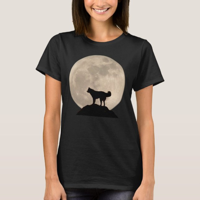 Women's Husky Shirt Husky Malamute Sled Dog Shirts (Front)