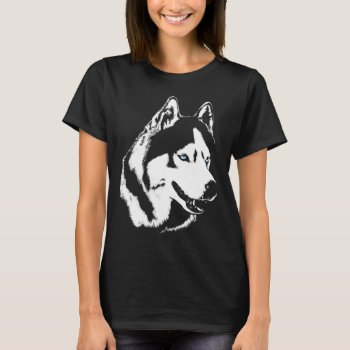 Women's Husky Shirt Husky Malamute Sled Dog Shirts by artist_kim_hunter at Zazzle