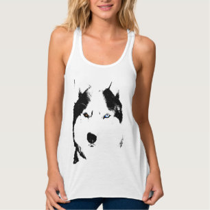 Womens Husky Tank Top Shirt Sled Dog Lady's Shirt
