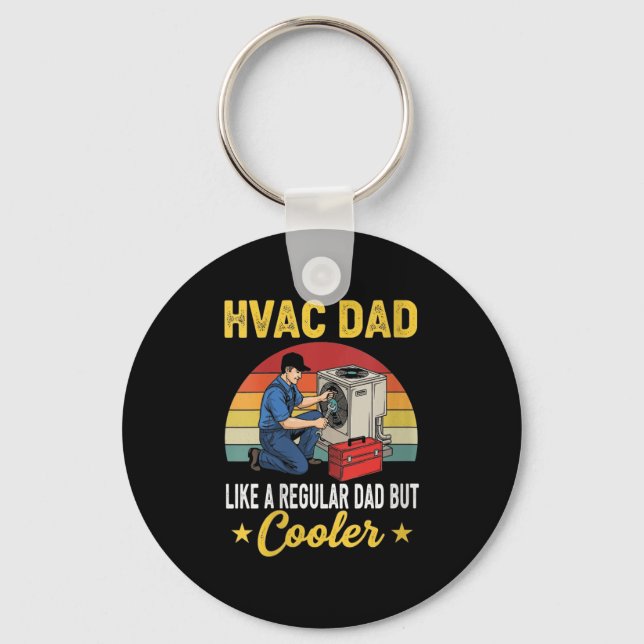 Womens Hvac Dad But Cooler Mens Funny Hvac Technic Keychain (Front)