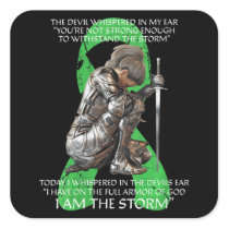 Womens I Am Storm Non Hodgkins Lymphoma Christian  Square Sticker