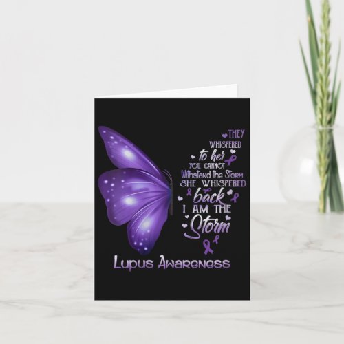 Womens I Am The Storm Lupus Awareness Butterfly  Card