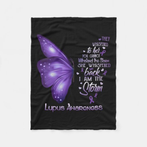 Womens I Am The Storm Lupus Awareness Butterfly  Fleece Blanket