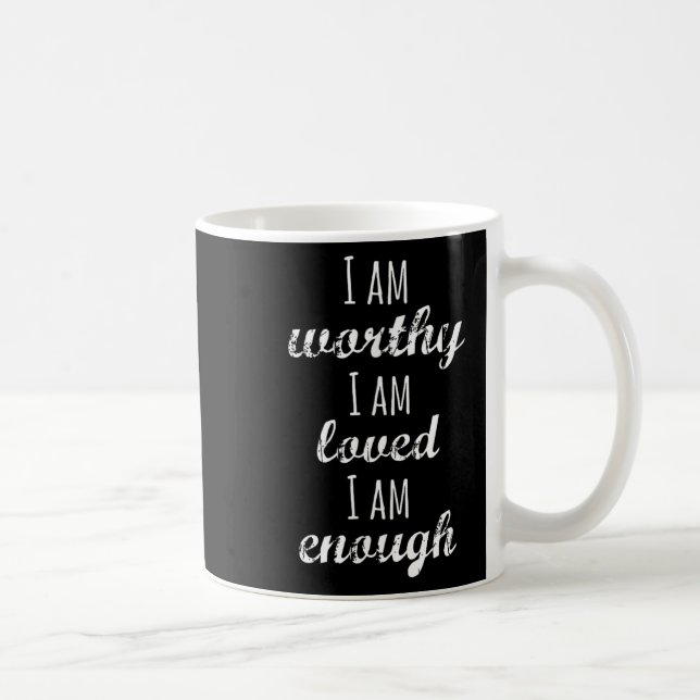 Women's I Am Worthy Motivational Christian  Coffee Mug (Right)