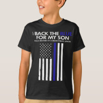 Womens I Back The Blue For My Son Thin Blue Line P T-Shirt