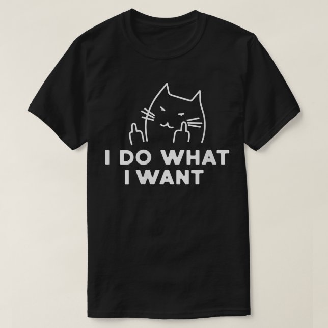 Womens I Do What I Want Cat VNeck  T-Shirt (Design Front)