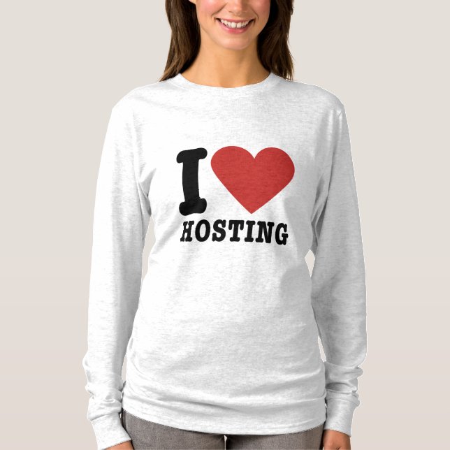 Women's I Heart Hosting Top (Grey) (Front)