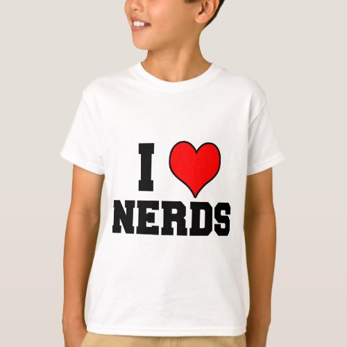 Womens I Heart Love Nerds Cute Nerds Costume T_Shirt