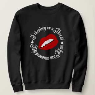 Womens I identify as a threat funny Sweatshirt