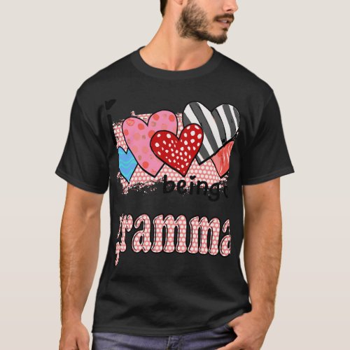 Womens I Love Being A Gramma Cute Hearts Gifts T_Shirt