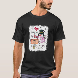 Womens I Love Being A Oma Snowman Christmas Funny T-Shirt