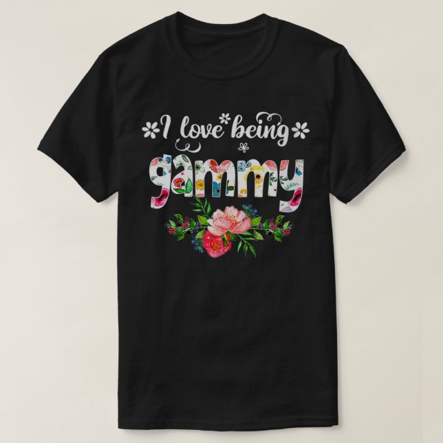 Womens I Love Being Called Gammy Flower VNeck  T-Shirt (Design Front)