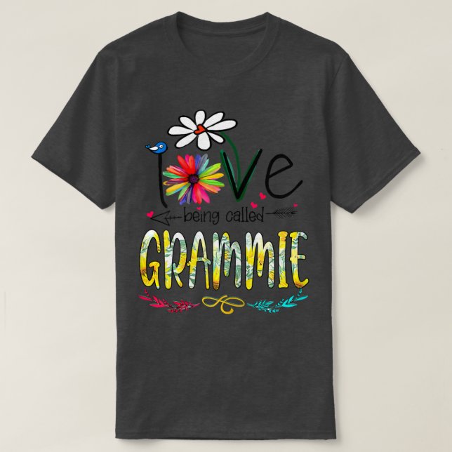Womens I Love Being Called Grammie Sunflower Mothe T-Shirt (Design Front)