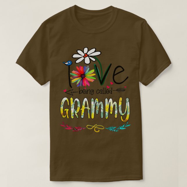 Womens I Love Being Called Grammy Sunflower Mother T-Shirt (Design Front)