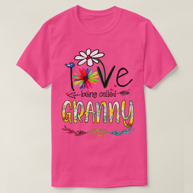 Womens I Love Being Called Granny Sunflower Mother T-Shirt (Design Front)