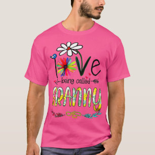 Womens I Love Being Called Granny Sunflower Mother T-Shirt