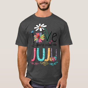 Womens I Love Being Called Juju Sunflower Mothers  T-Shirt