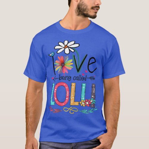 Womens I Love Being Called Lolli Sunflower Mothers T_Shirt