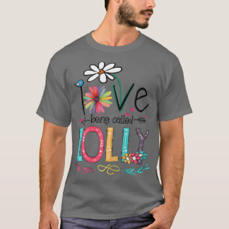 Womens I Love Being Called Lolly Sunflower Mothers T-Shirt