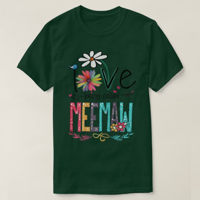 Womens I Love Being Called Meemaw Sunflower Gifts  T-Shirt (Design Front)