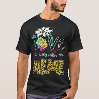 Womens I Love Being Called Meme Leopard Sunflower  T-Shirt