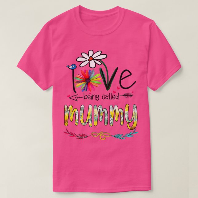 Womens I Love Being Called Mummy Sunflower Mothers T-Shirt (Design Front)