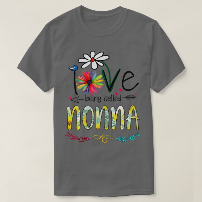 Womens I Love Being Called Nonna Sunflower Mothers T-Shirt (Design Front)