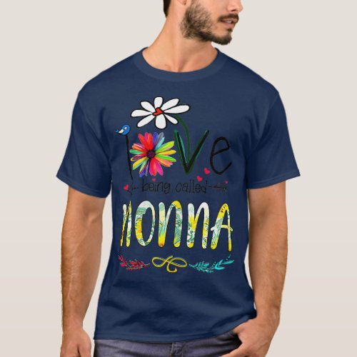 Womens I Love Being Called Nonna Sunflower Mothers T_Shirt