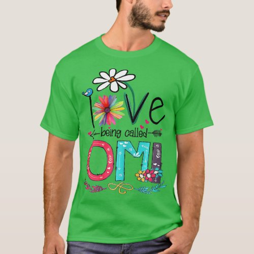 Womens I Love Being Called Omi Sunflower Mothers D T_Shirt