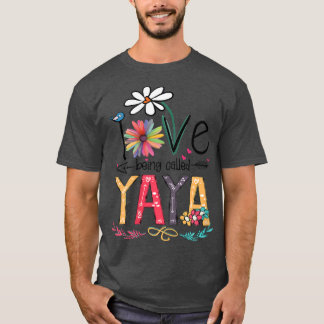 Womens I Love Being Called Yaya Sunflower Mothers  T-Shirt