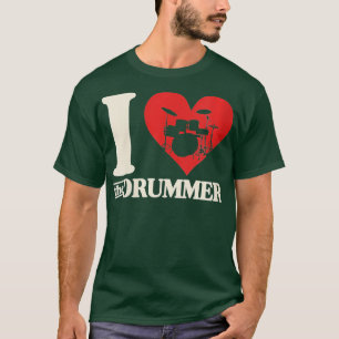 Womens I Love he Drummer Heart Drum Couple Girlfri T-Shirt