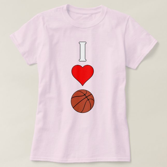 Women's I Love/Heart Basketball Basketball Players T-Shirt (Design Front)